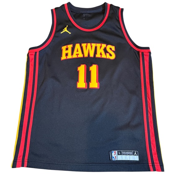 Jordan Other - Jordan Atlanta Hawks Jersey Boys Large 14-16 Black Excellent Trae Young 11 NBA